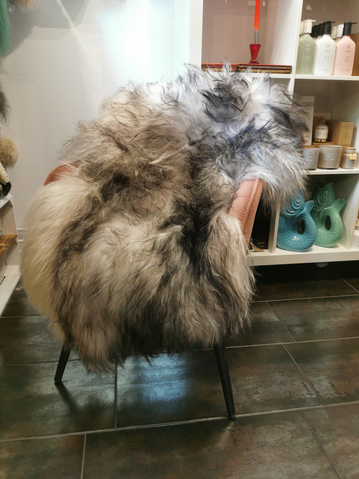 Rare Icelandic sheepskins, grey flamed