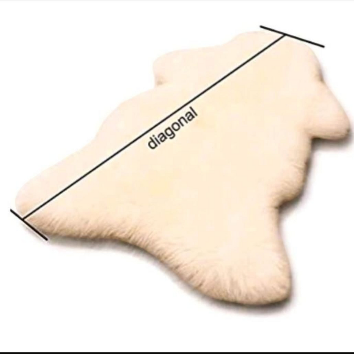 XXL Lammfell Schaffell Naturweiß Langhaar - 110-130 cm, 2. Wahl