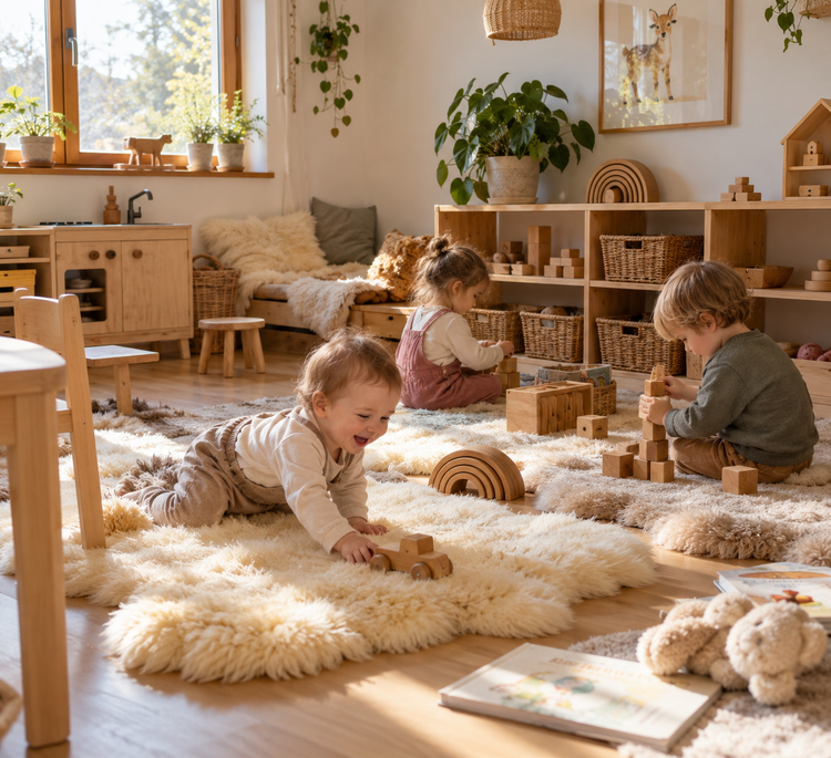 Ein Spielbereich nach Montessori-Prinzipien