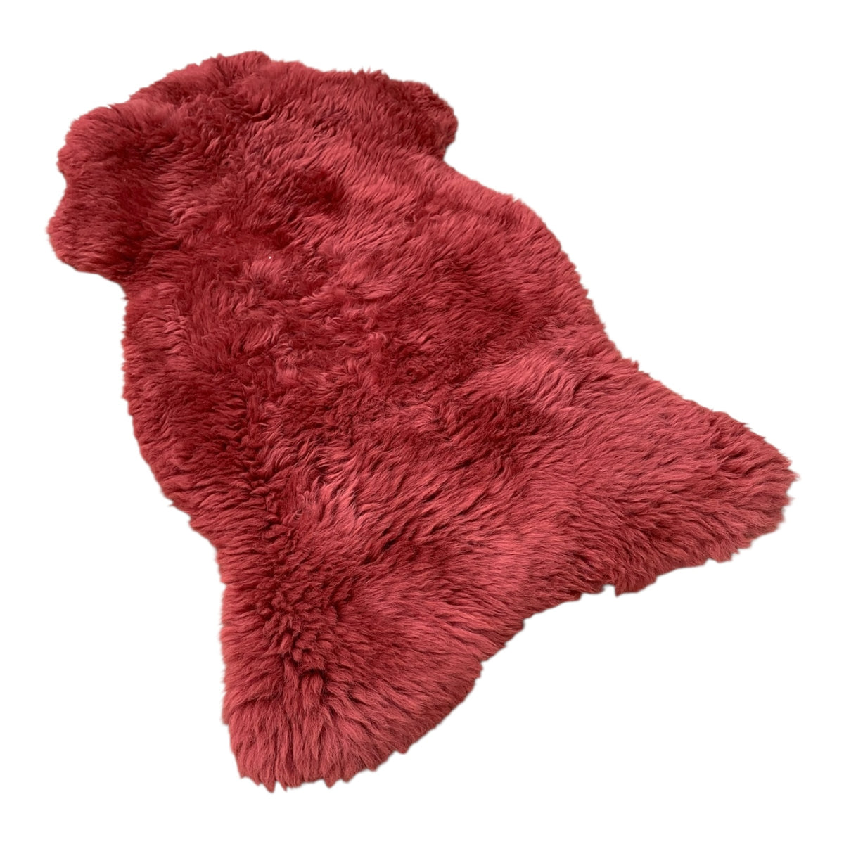 BUNTE Schaffell | Bordeaux-Rot | Echtes Lammfell |Teppich Deko | 120cm | Sitzauflage