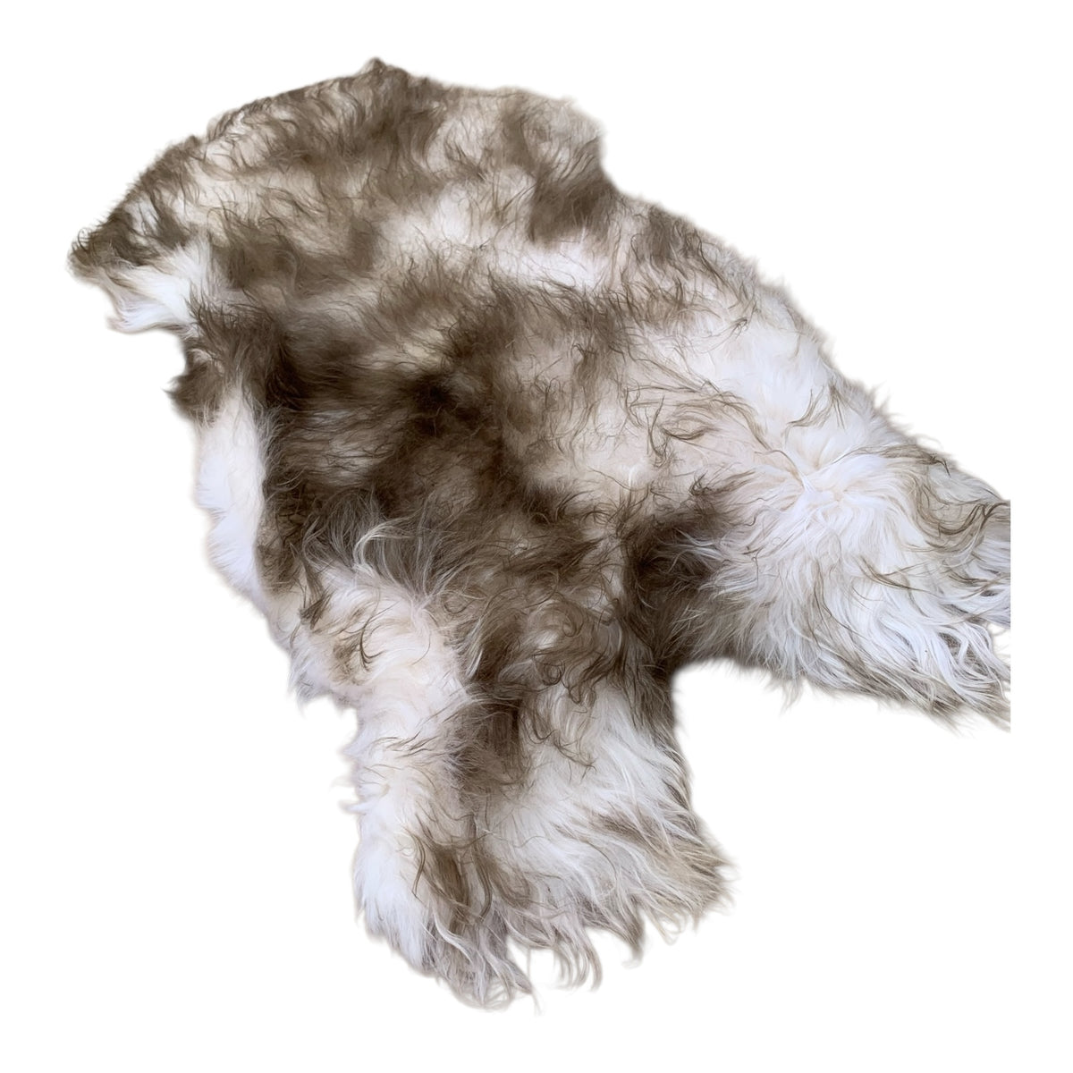 Schaffell 140 cm Dunkel-Geflammt - Echtes XXL Lammfell, Feltteppich & Sitzauflage