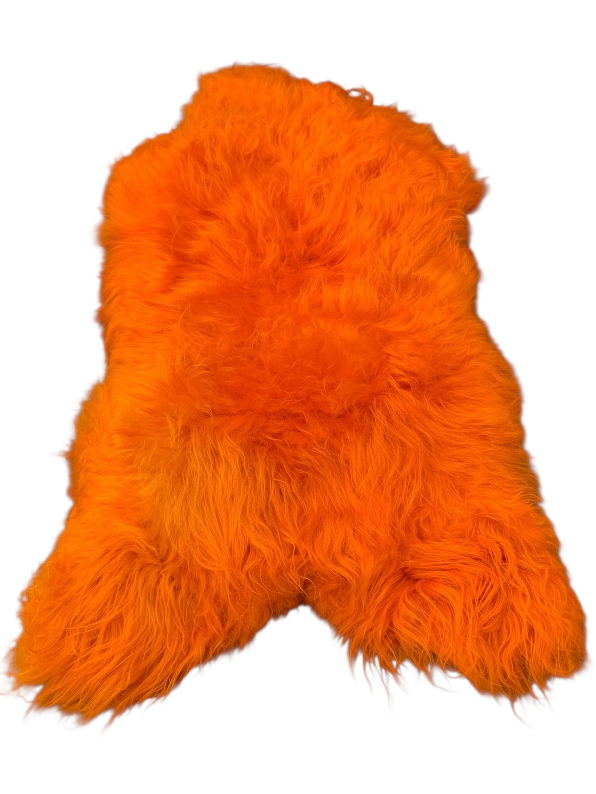 BUNTE Schaffell | Orange | Echtes Lammfell |Teppich Deko | 120cm | Sitzauflage