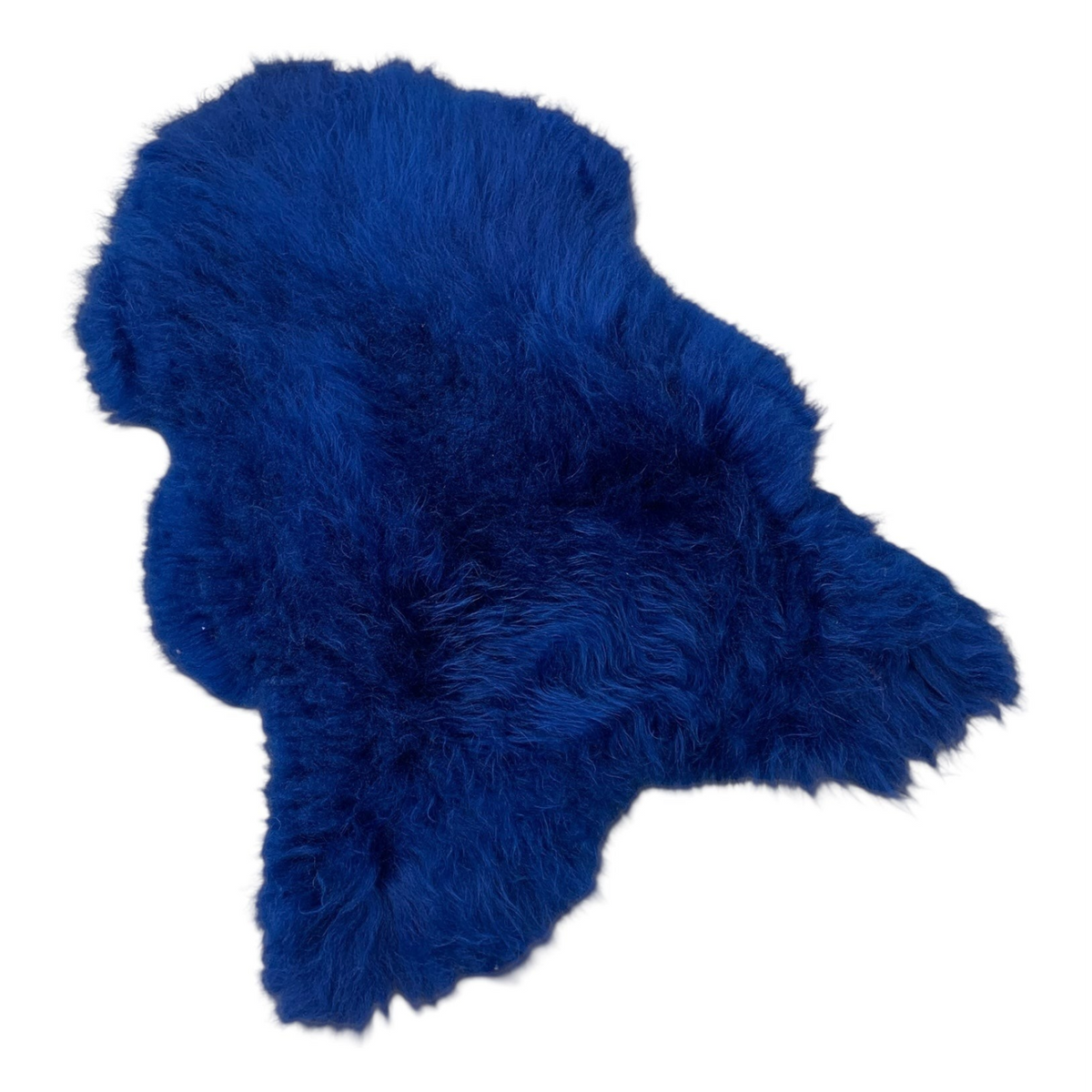 BillyGreen blaues Schaffell aus echtem Lammfell mit dichter Wolle als dekorativer Teppich oder Sitzauflage