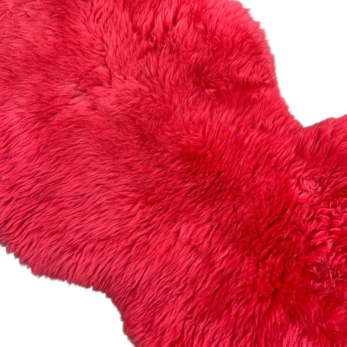 BUNTE Schaffell | Rot | Echtes Lammfell |Teppich Deko | 120cm | Sitzauflage
