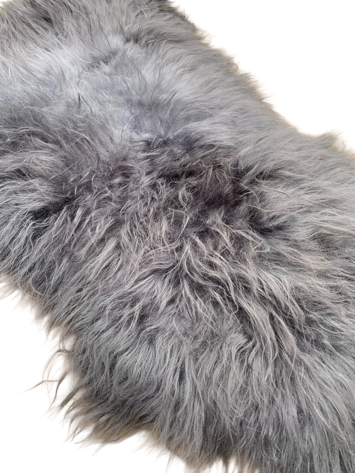 BUNTE Schaffell | Grau | Echtes Lammfell |Teppich Deko | 120cm | Sitzauflage