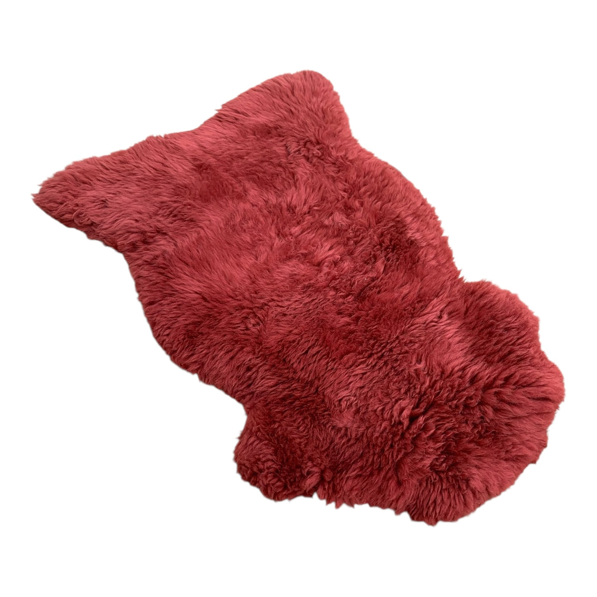 BUNTE Schaffell | Bordeaux-Rot | Echtes Lammfell |Teppich Deko | 120cm | Sitzauflage