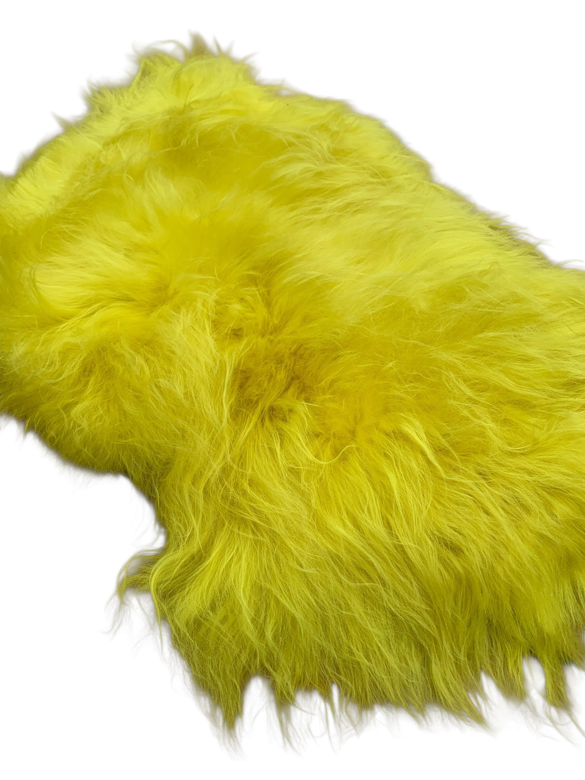 BUNTE Schaffell | Gelb | Echtes Lammfell |Teppich Deko | 120cm | Sitzauflage