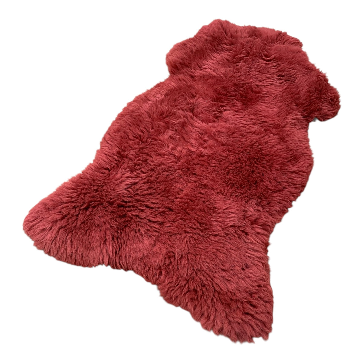 BUNTE Schaffell | Bordeaux-Rot | Echtes Lammfell |Teppich Deko | 120cm | Sitzauflage
