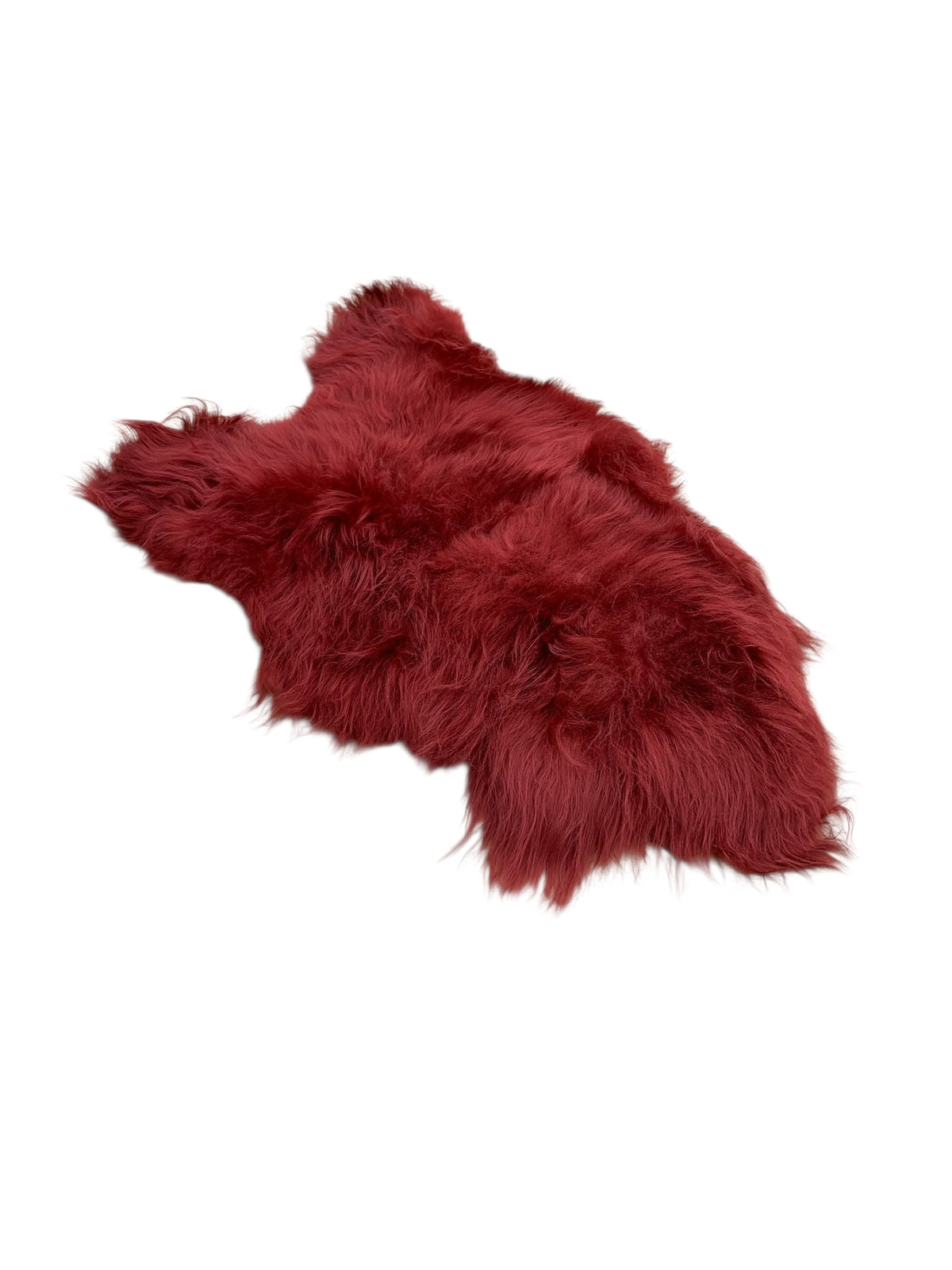 BUNTE Schaffell | Bordeaux-Rot | Echtes Lammfell |Teppich Deko | 120cm | Sitzauflage