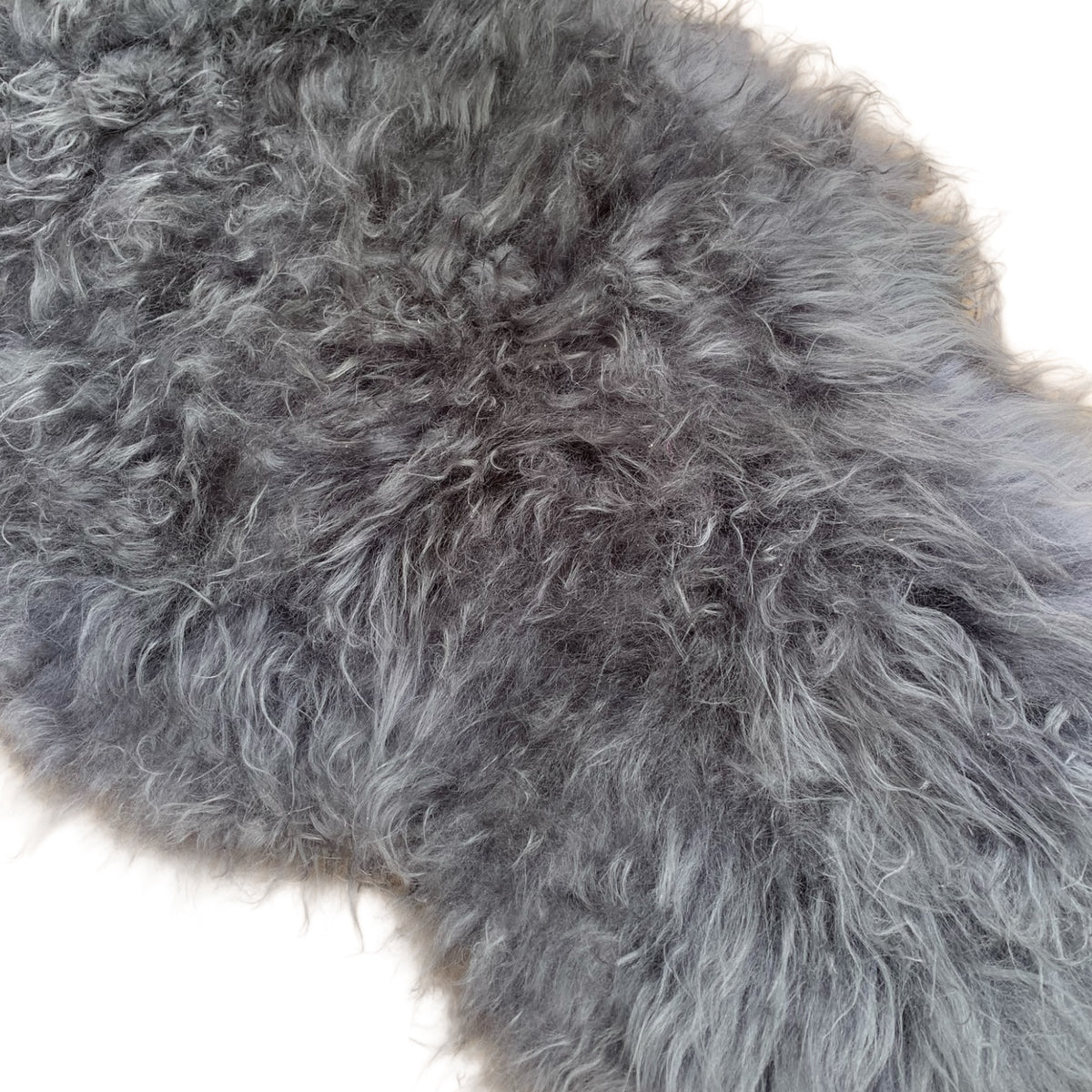 BUNTE Schaffell | Grau | Echtes Lammfell |Teppich Deko | 120cm | Sitzauflage