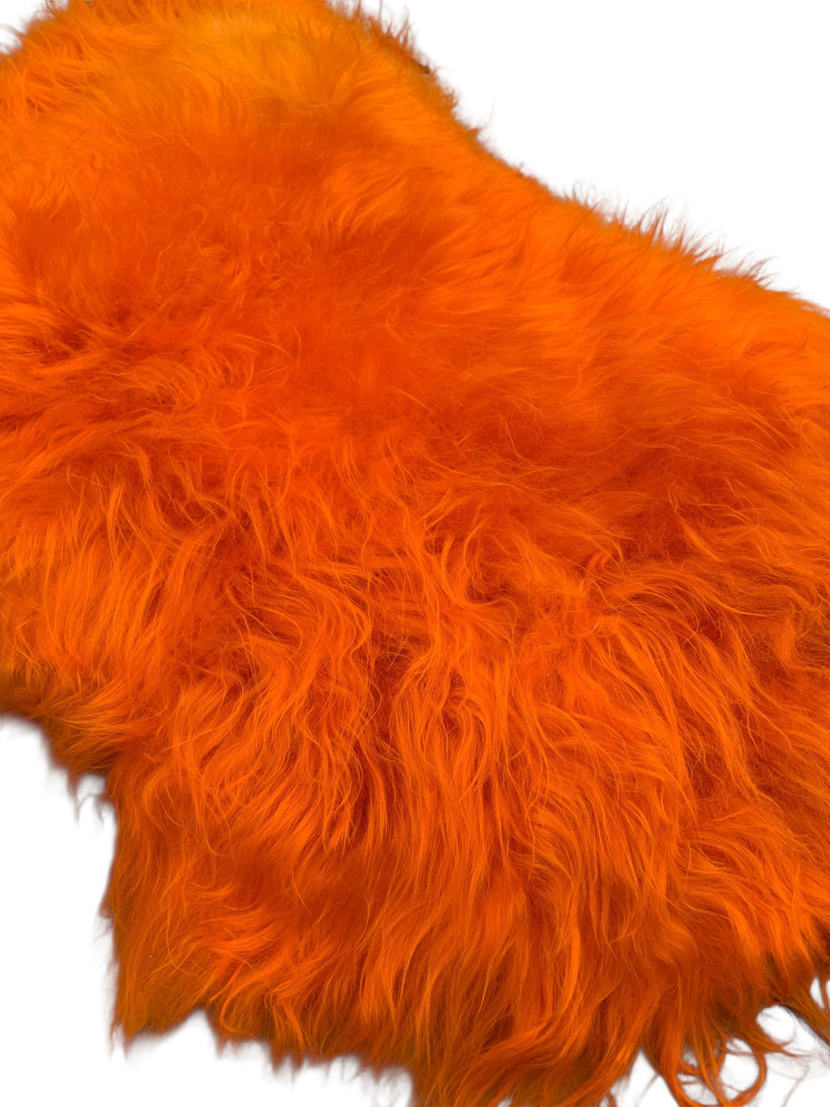 BUNTE Schaffell | Orange | Echtes Lammfell |Teppich Deko | 120cm | Sitzauflage