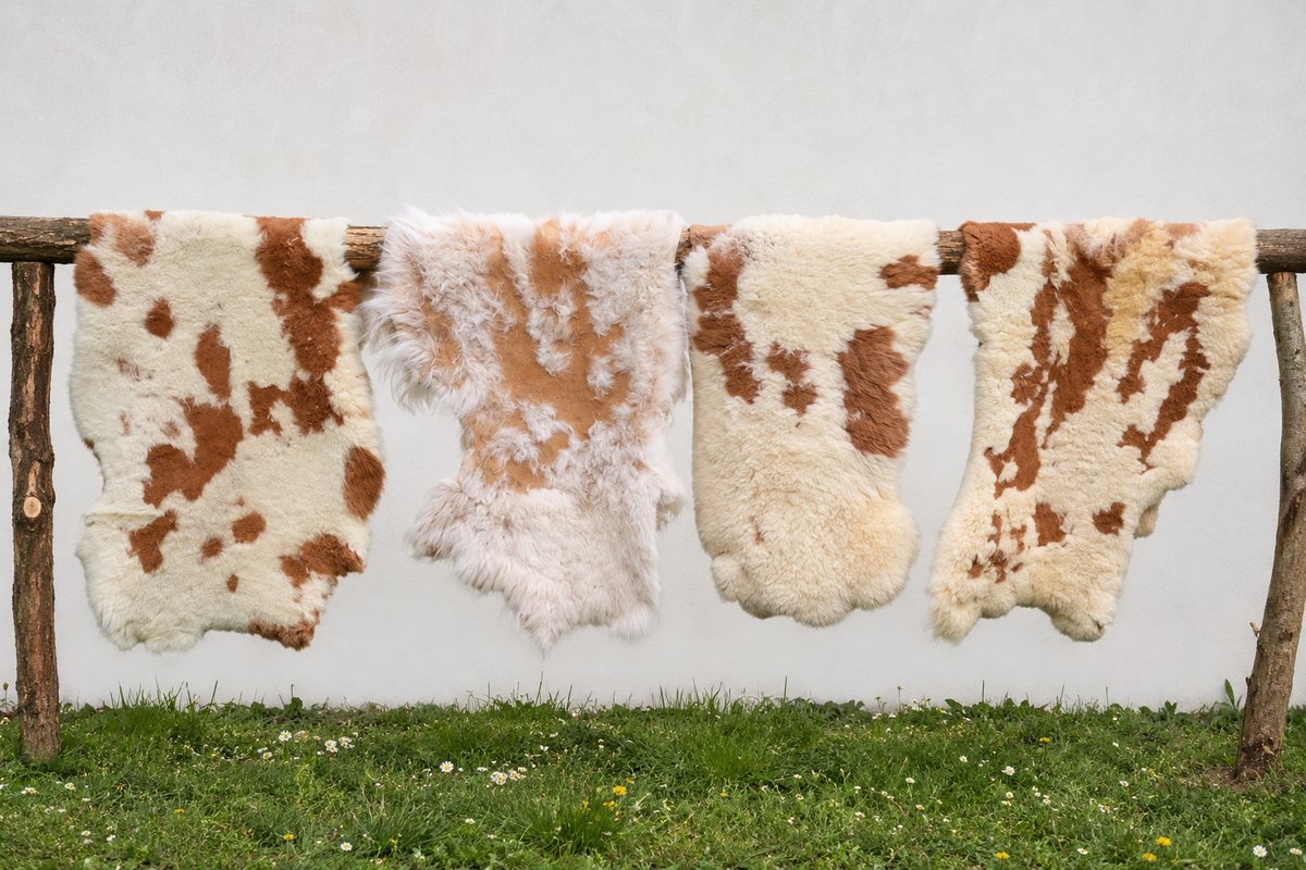 Echtes Schaffell Double Face nachhaltig gegerbt - Lammfell 2. Wahl zum Nähen, Basteln & DIY - Braun, Dunkelbraun, Hellbraun, Grau