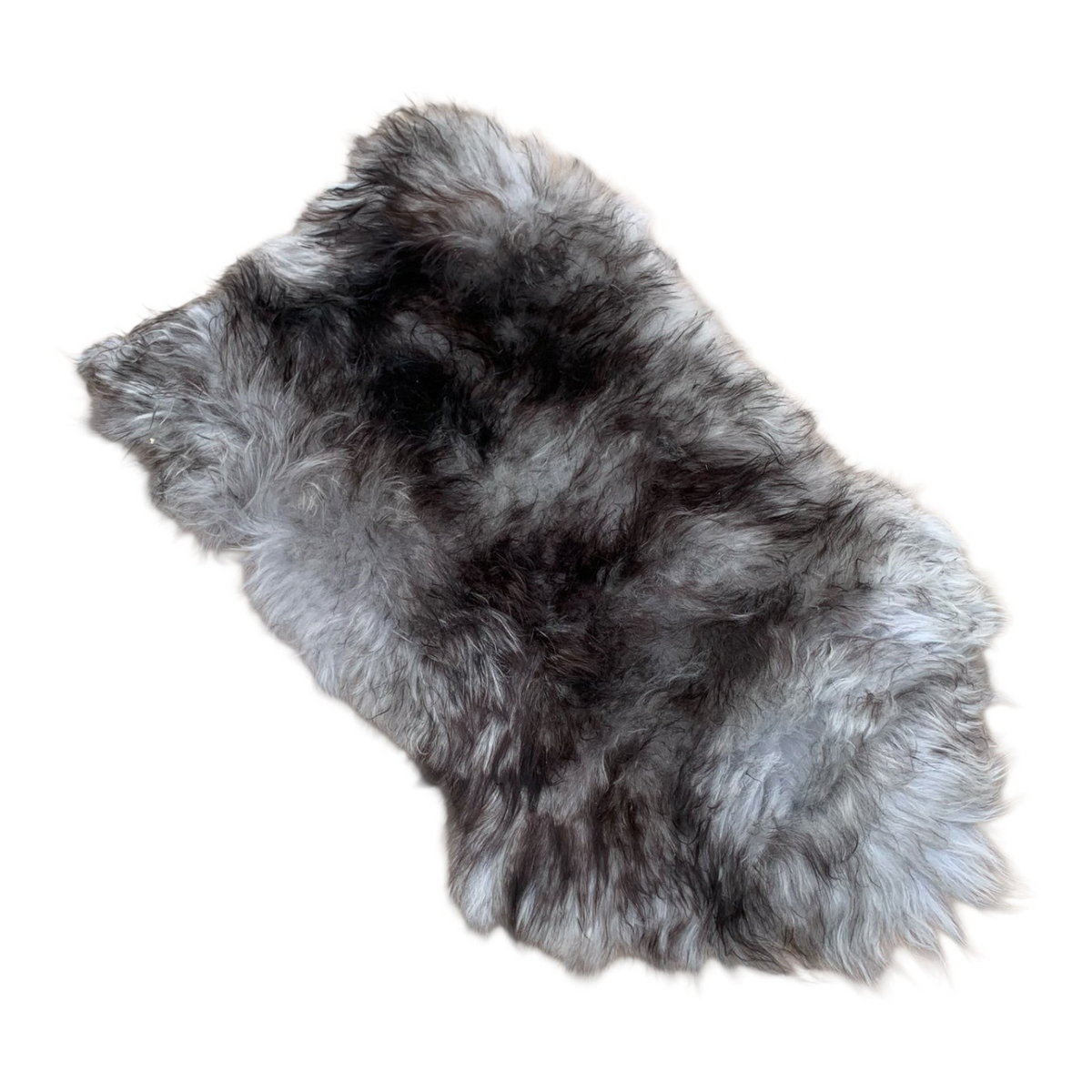 BillyGreen Schaffell in Grau Schwarz-Geflammt mit dichtem Haar als dekorativer Teppich oder weiche Sitzauflage