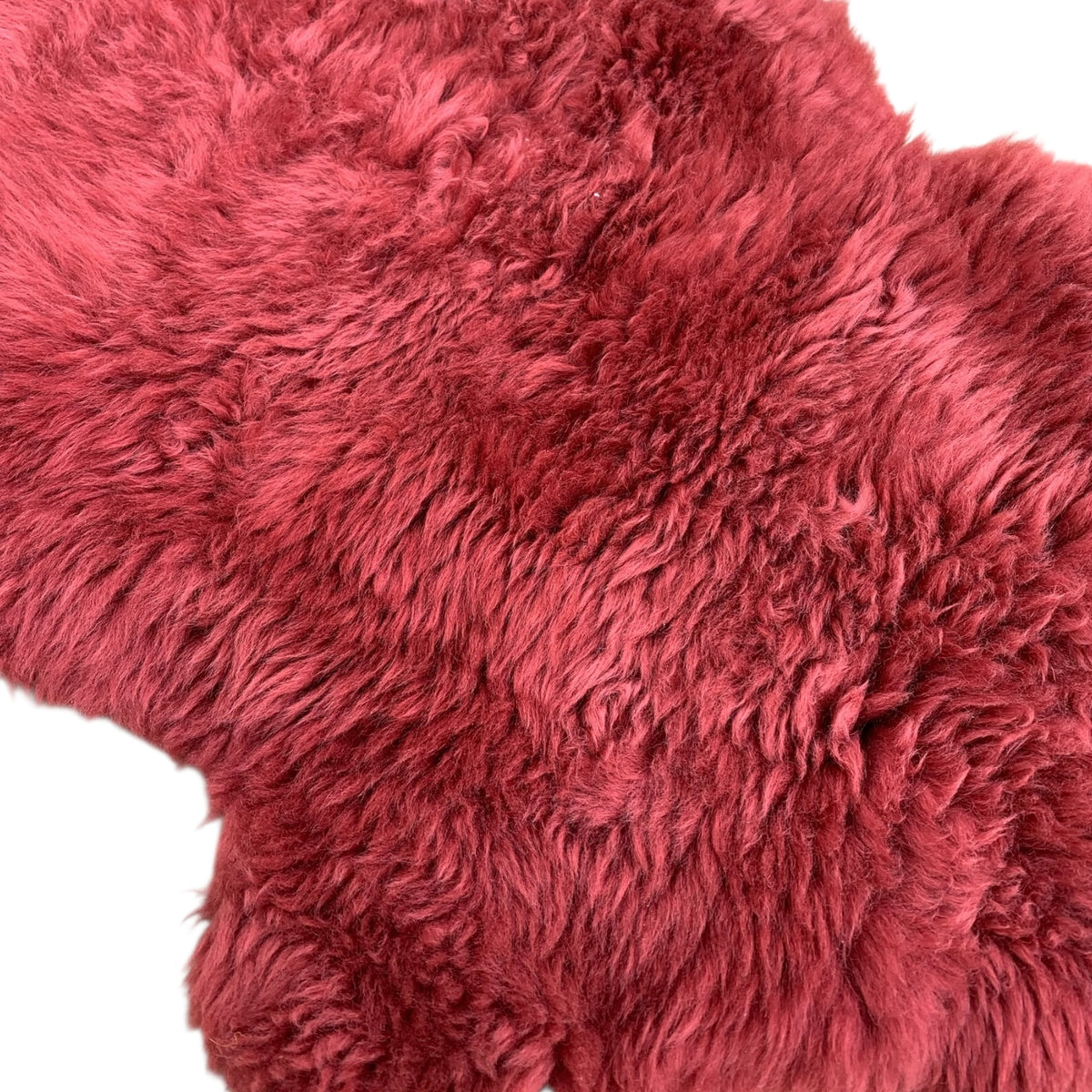 BUNTE Schaffell | Bordeaux-Rot | Echtes Lammfell |Teppich Deko | 120cm | Sitzauflage