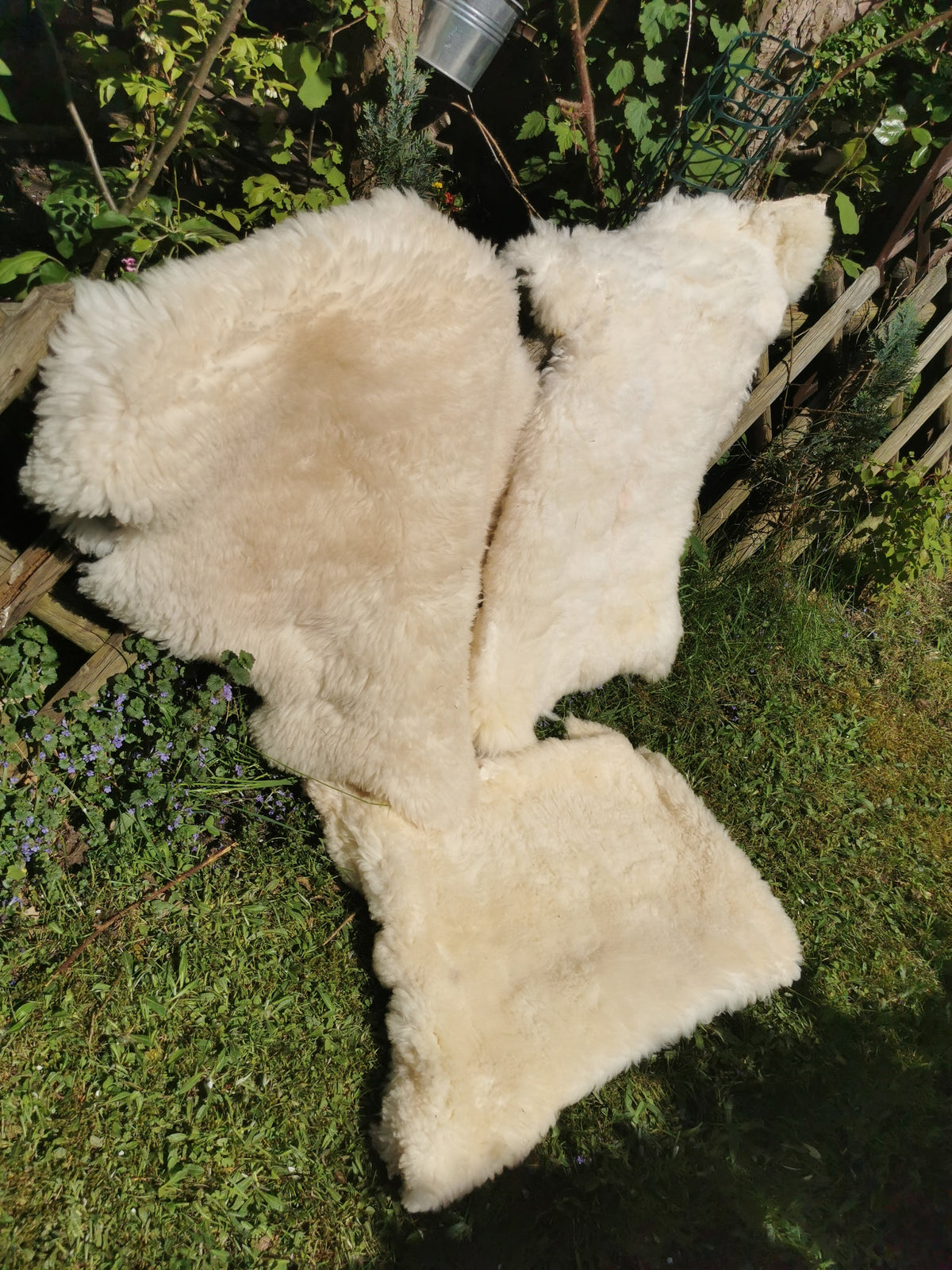 Merino Schaffell Natur Weiß - Premium Lammfell mit dichter Wolle 80-130 cm