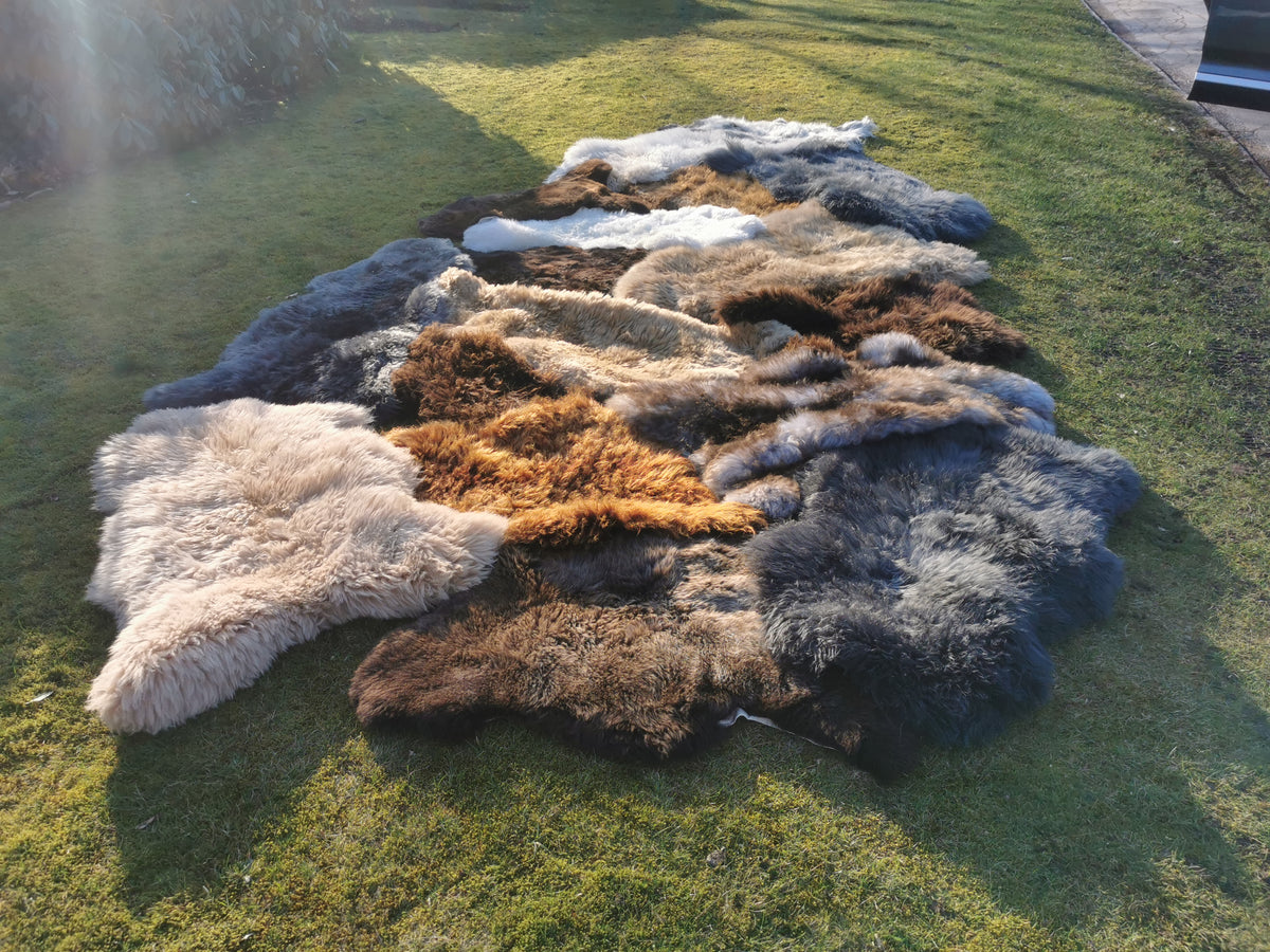 Organic. Sheepskins with minor flaws
