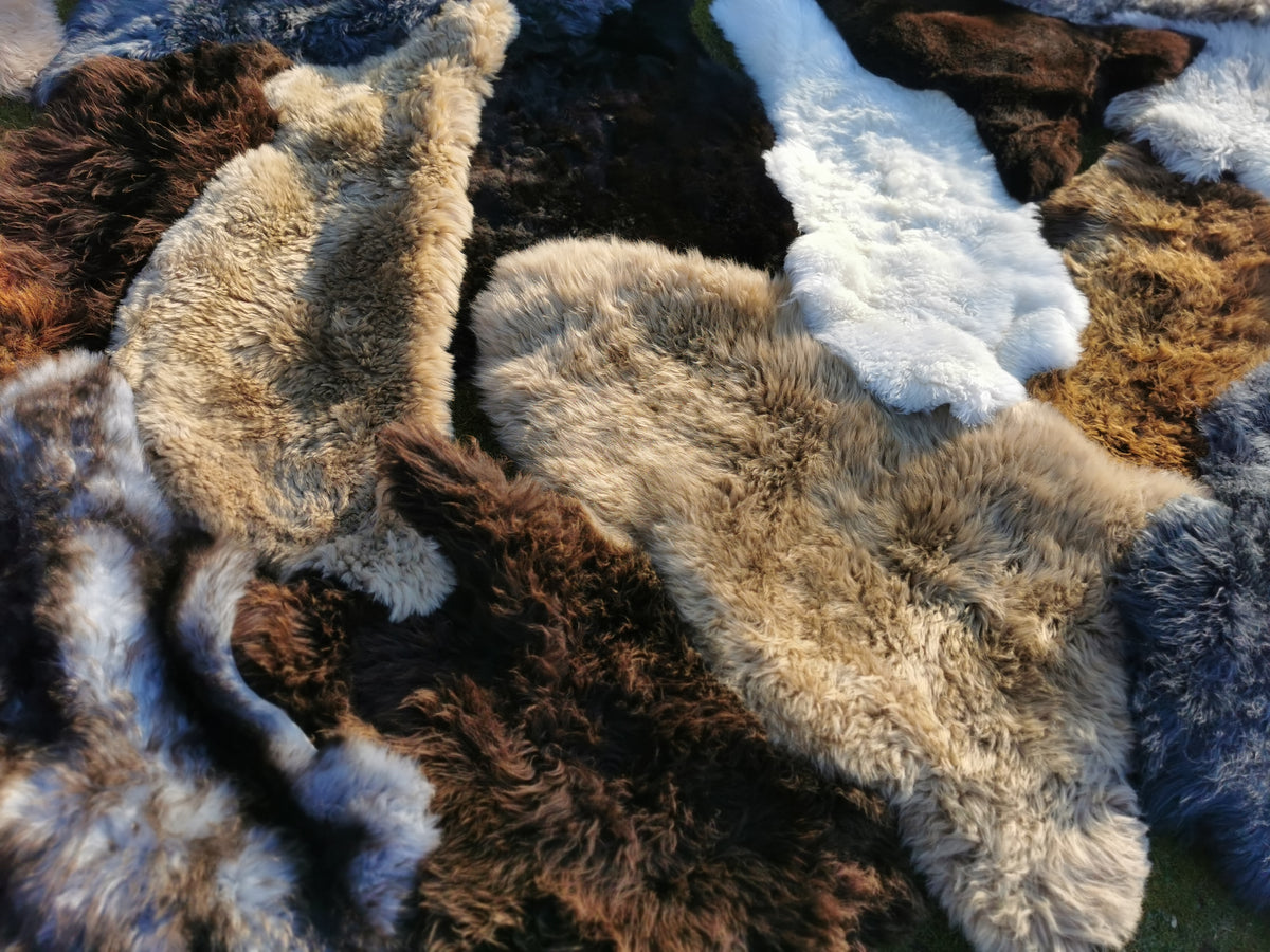 Organic. Sheepskins with minor flaws