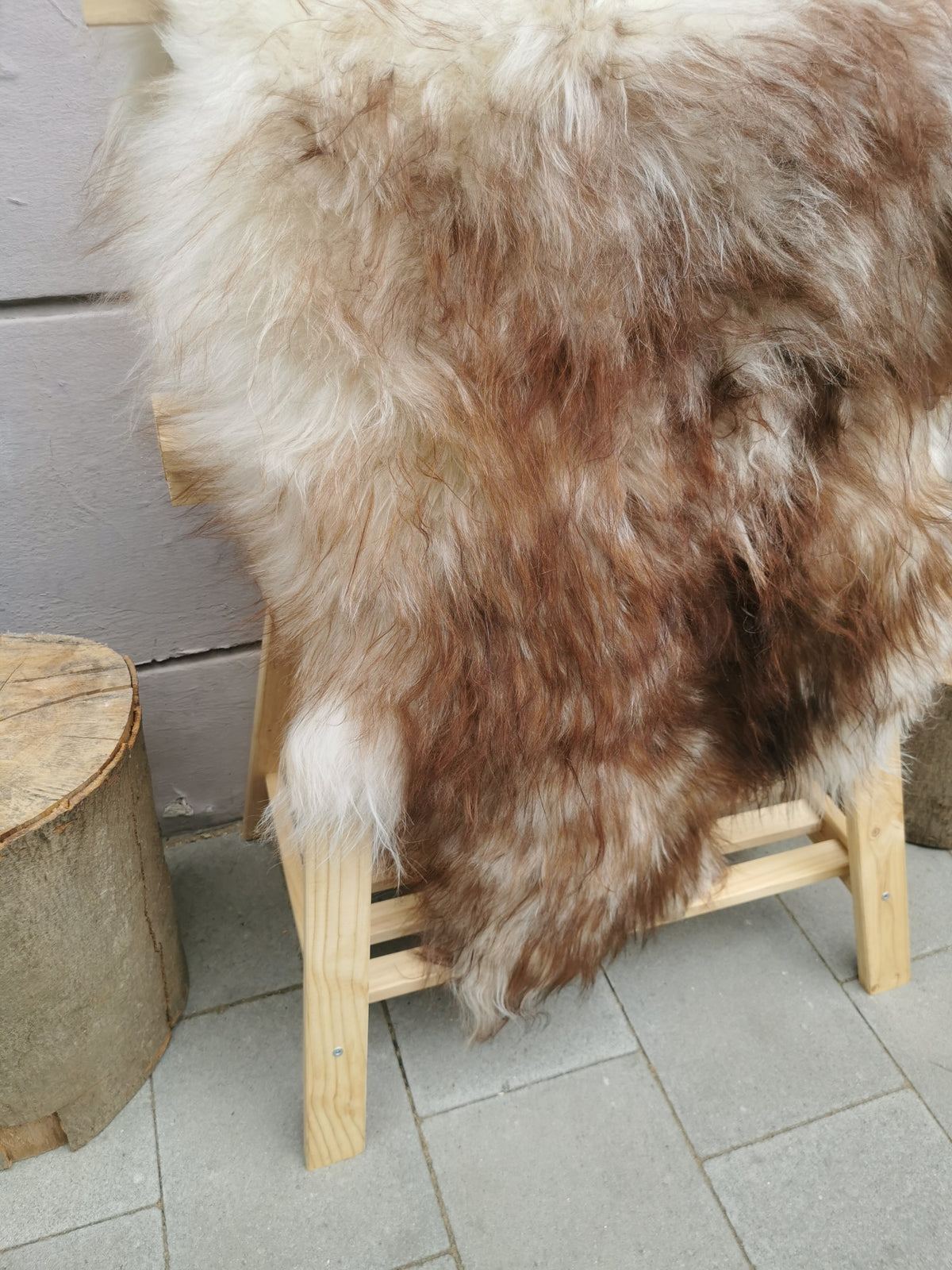 Island Schaffell Braun Geflammt - Seltenes Lammfell mit Langhaar 80-130 cm