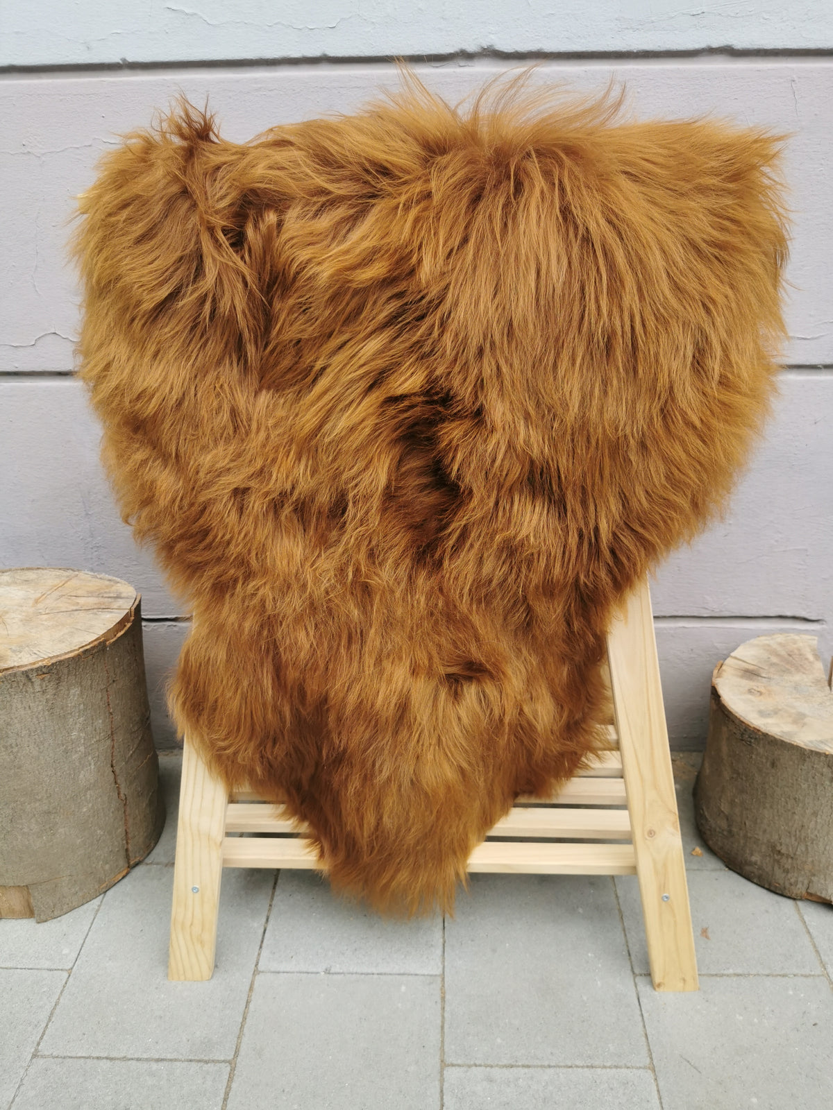Island Schaffell Gold-Braun Ingwer - Seltenes Lammfell mit feinem Haar 80-130 cm