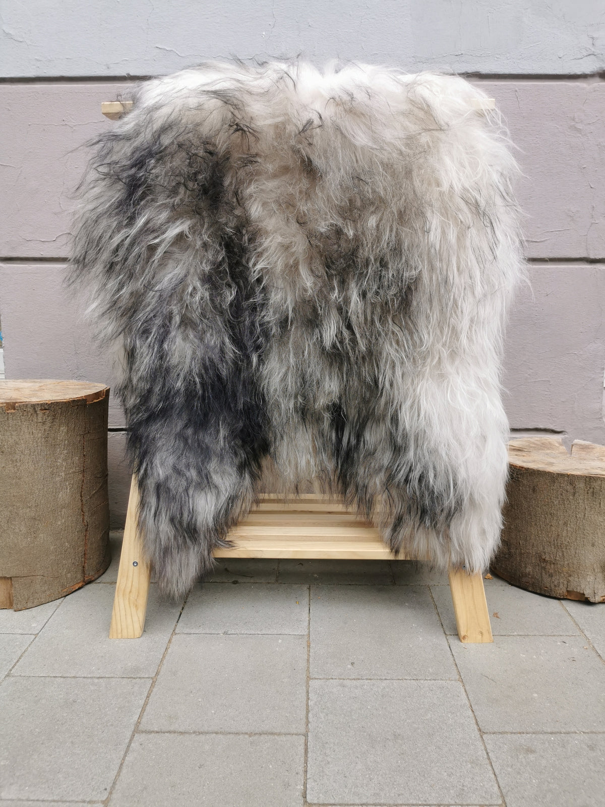 Rare Icelandic sheepskins, grey flamed