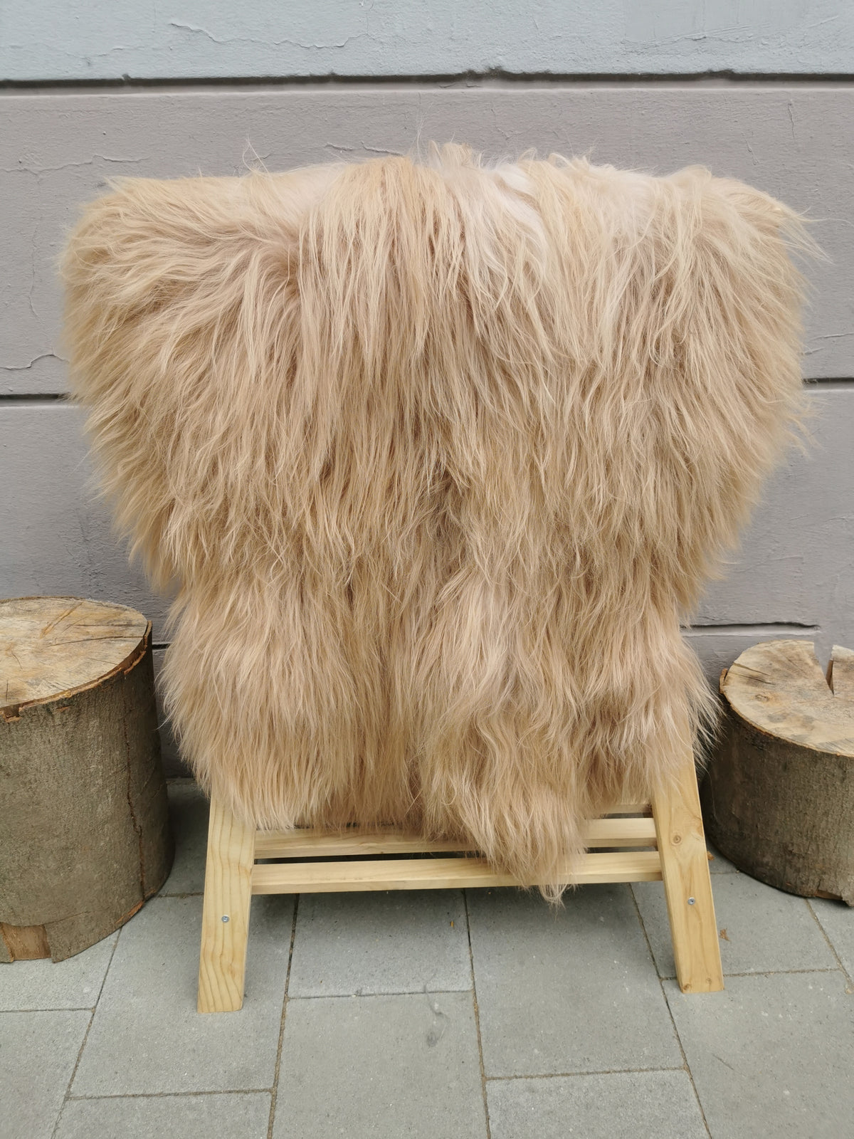 Island Schaffell Beige - Seltenes Lammfell mit feinem Langhaar 80-130 cm