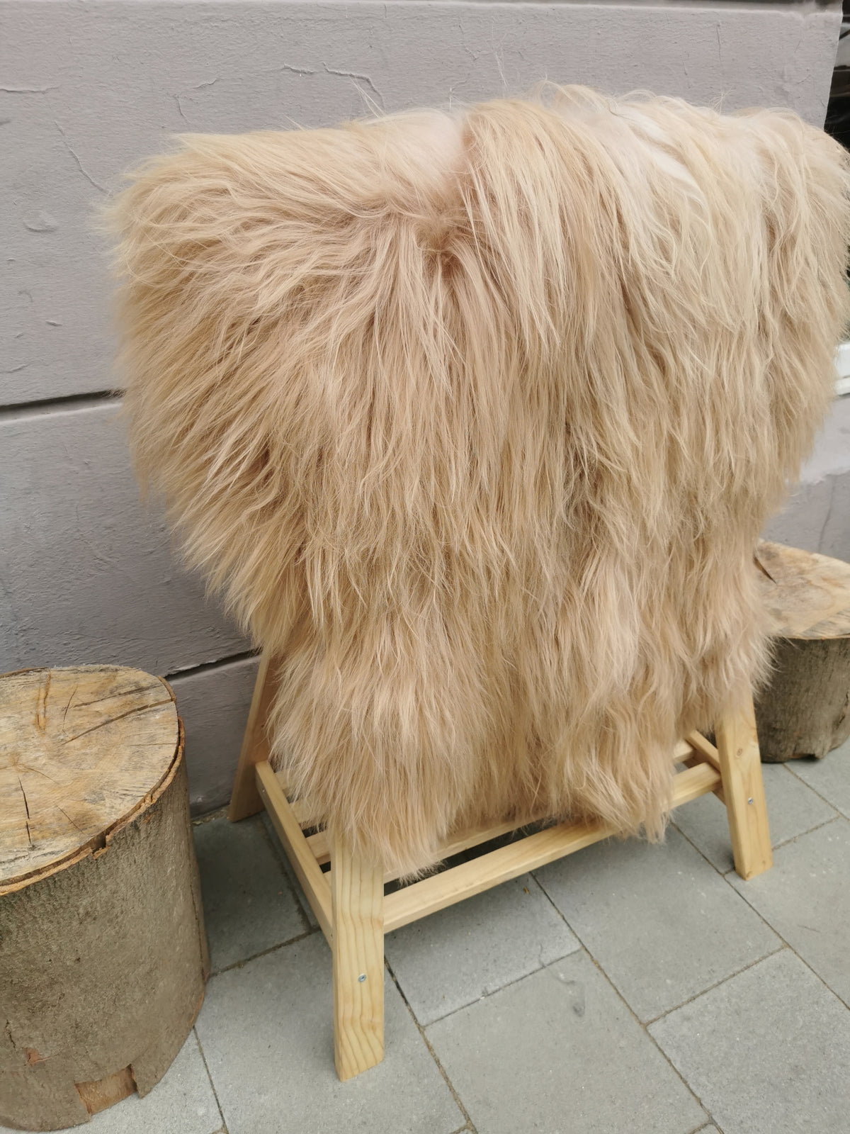 Island Schaffell Beige - Seltenes Lammfell mit feinem Langhaar 80-130 cm