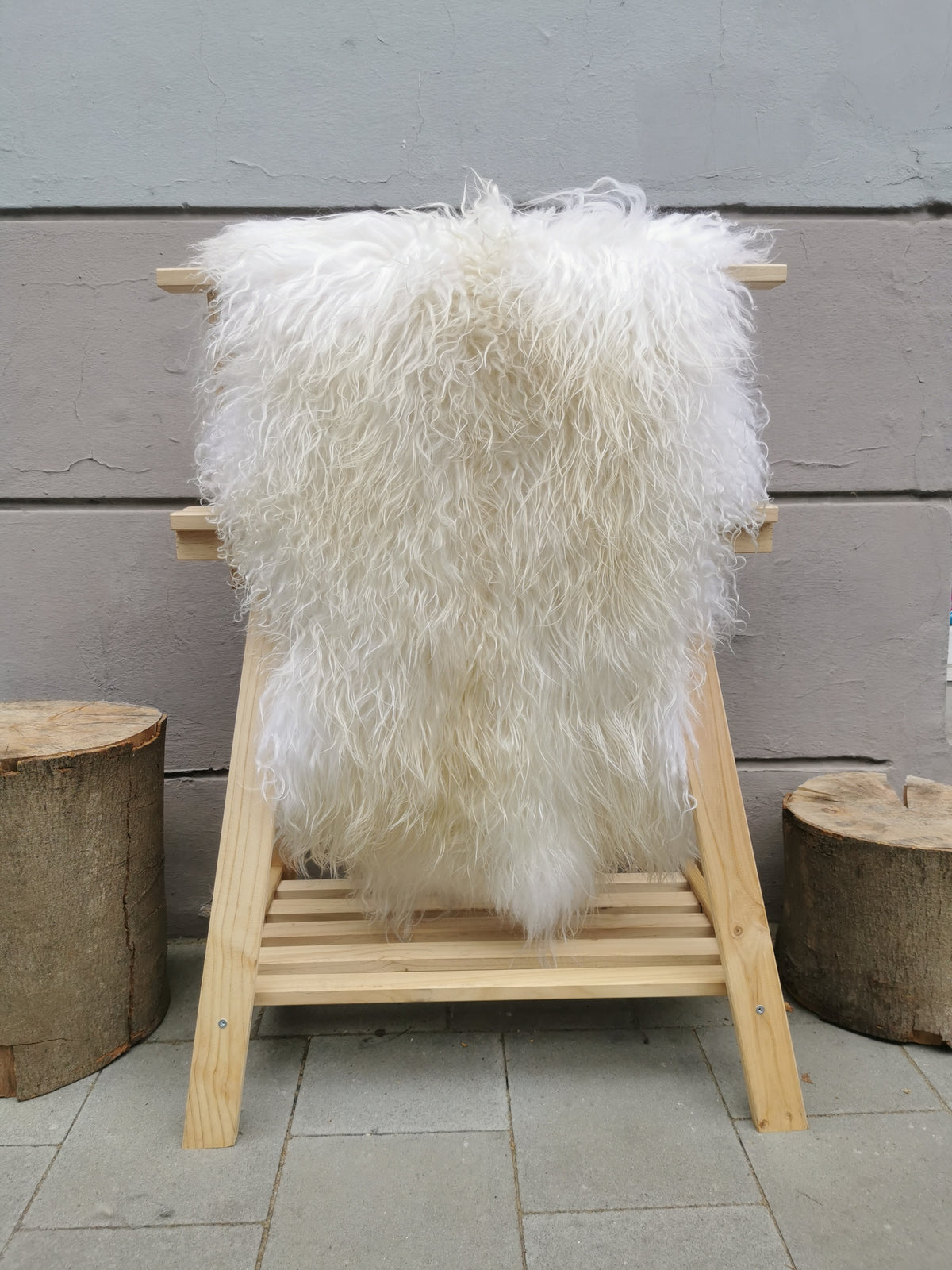 Island Schaffell Naturweiß Gelockt - Lockiges Lammfell 80-130 cm