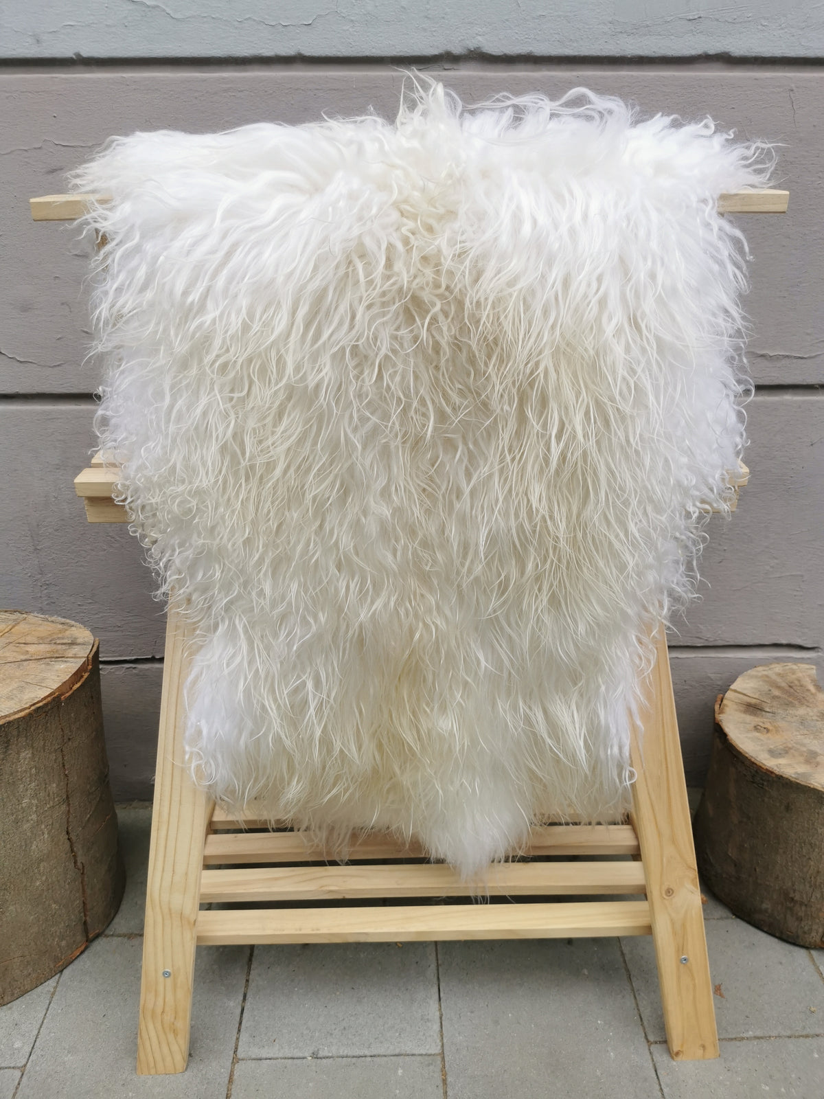 Island Schaffell Naturweiß Gelockt - Lockiges Lammfell 80-130 cm