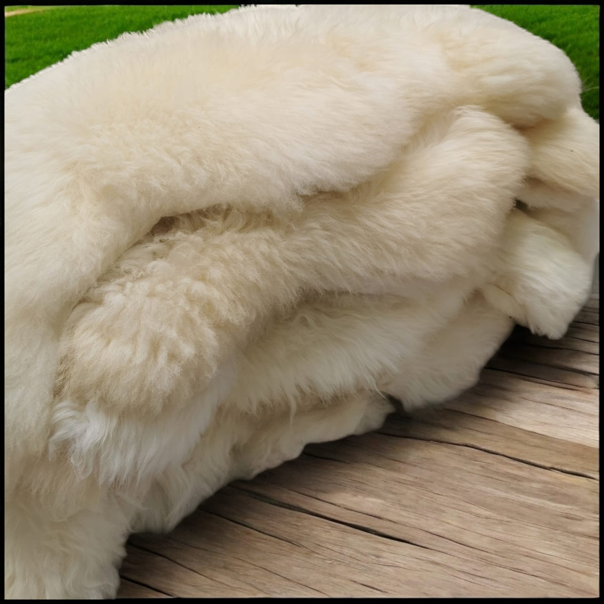 TOP Schaffell | 100cm | Echtes Lammfell |Teppich Deko | Natur-Weiß | Sitzauflage