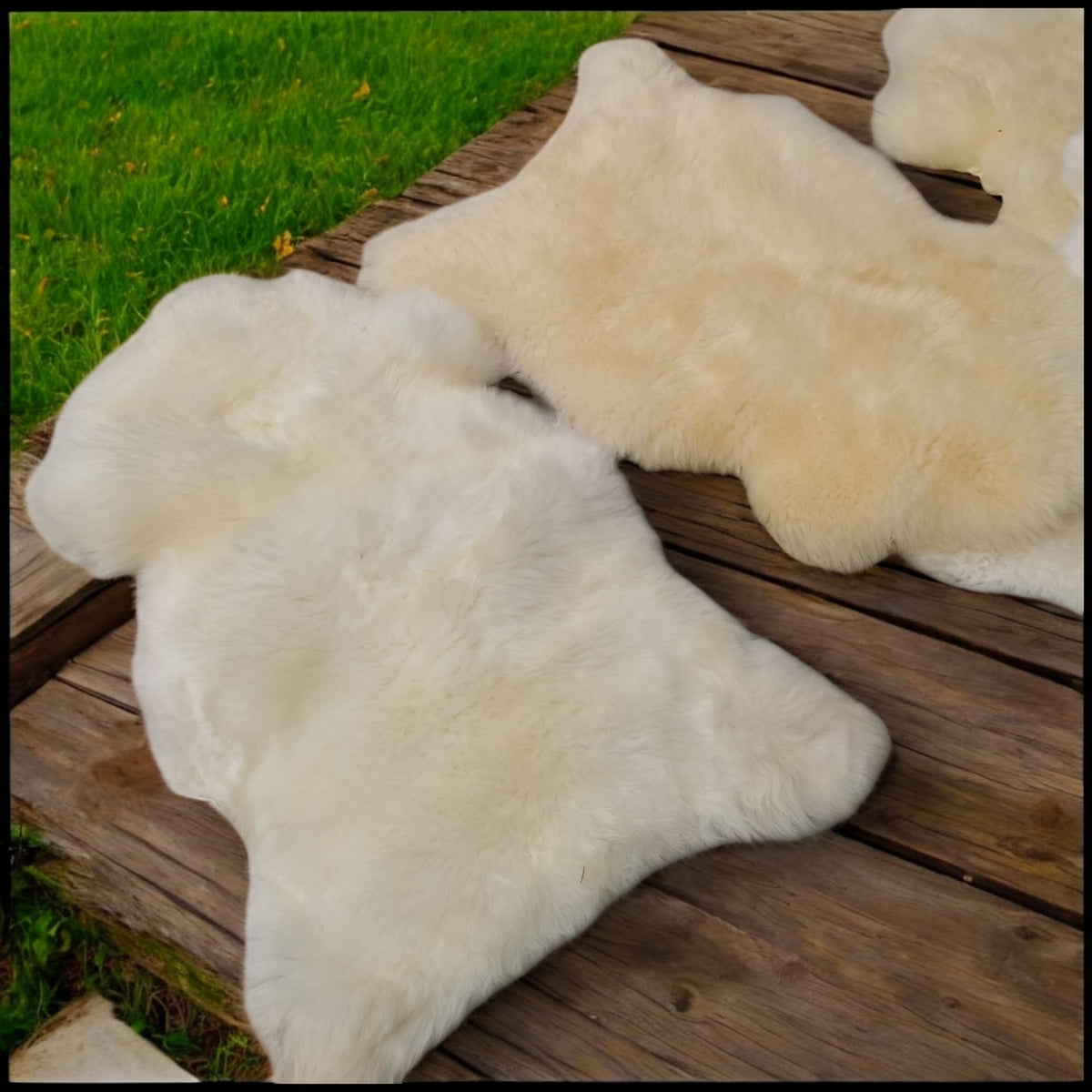 TOP Schaffell | 100cm | Echtes Lammfell |Teppich Deko | Natur-Weiß | Sitzauflage