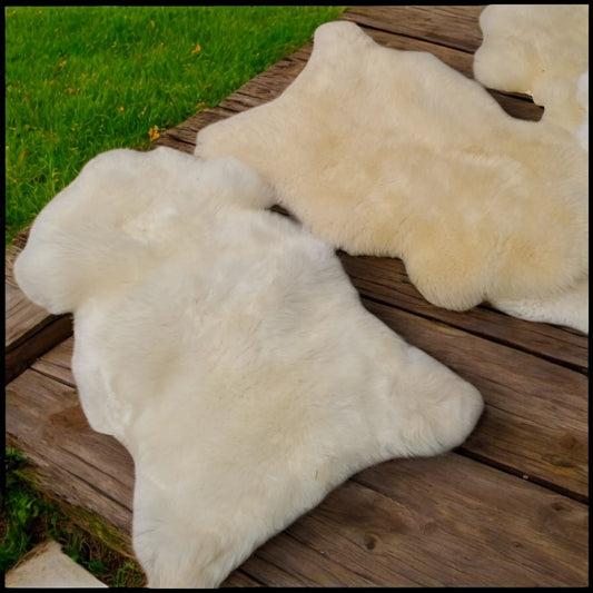TOP Schaffell | 100cm | Echtes Lammfell |Teppich Deko | Natur-Weiß | Sitzauflage