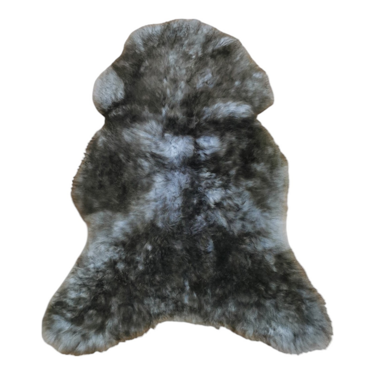 BillyGreen Schaffell in Grau Schwarz-Geflammt, 140cm, echtes Lammfell als dekorativer Teppich oder Sitzauflage.