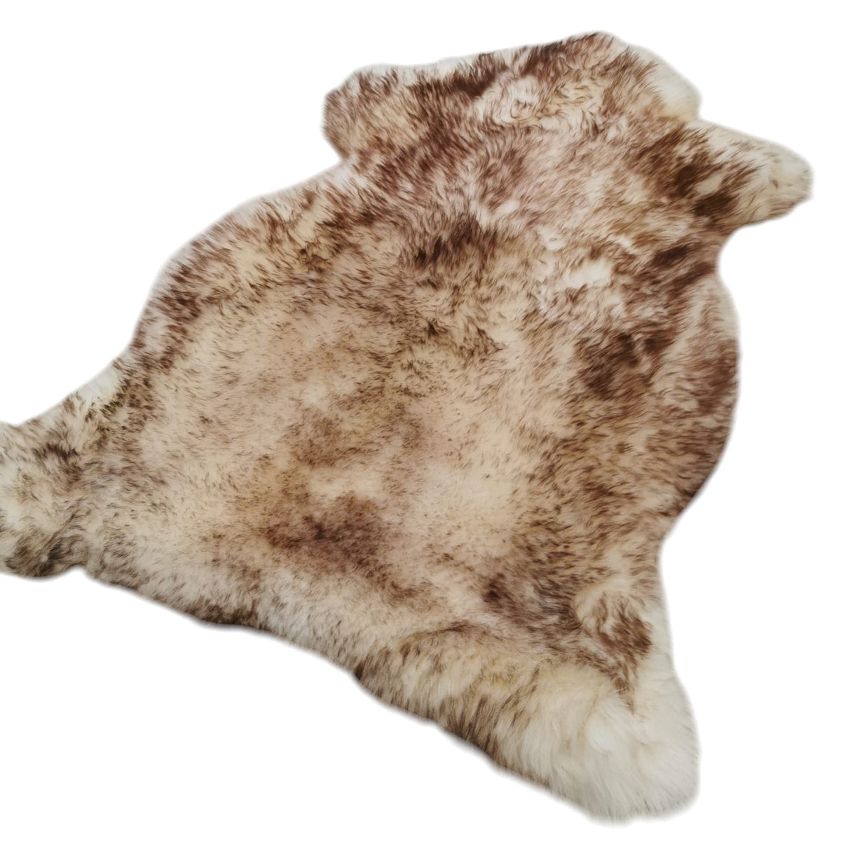 TOP Schaffell | 100cm | Echtes Lammfell |Teppich Deko | Braun-Geflammt | Sitzauflage
