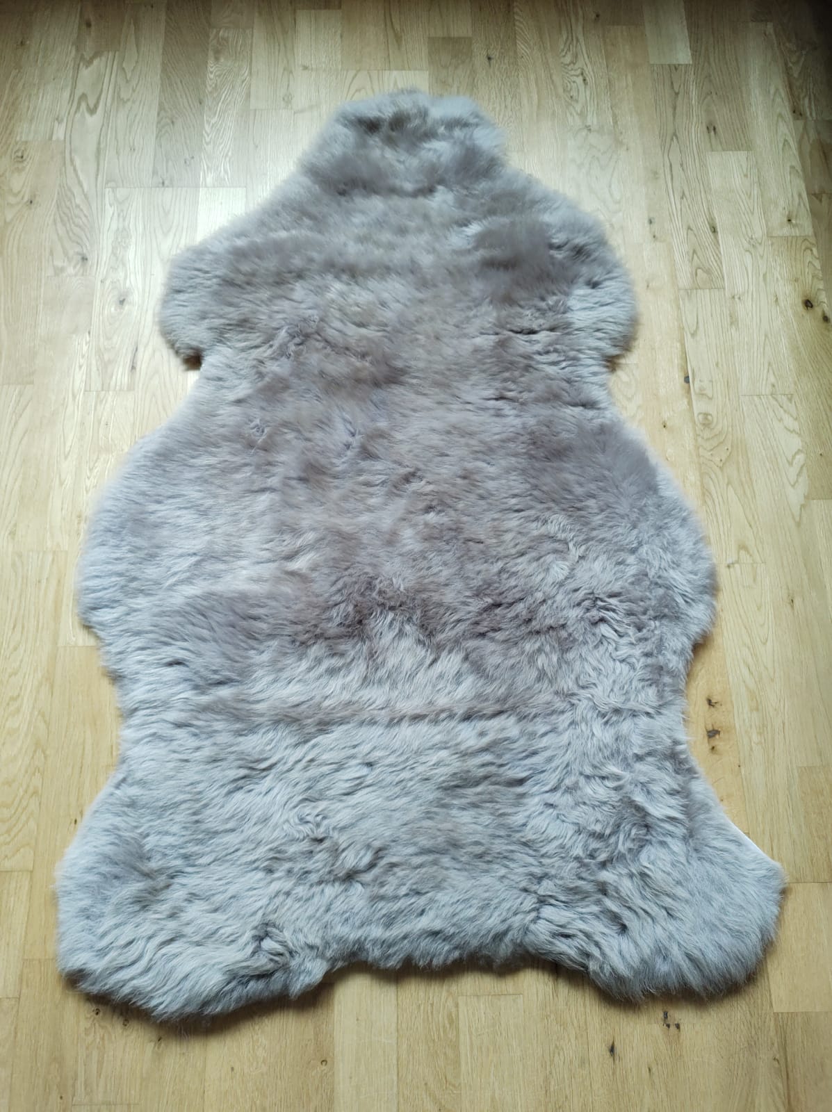 XXL Merino Schaffell Grau - Premium Lammfell mit dichter Wolle 80-130 cm