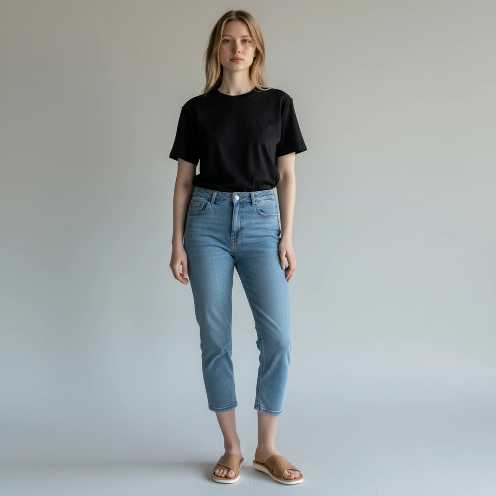 BillyGreen Carmen Comfort Damen-Hausschuhe aus beigem Merinoleder mit rutschfester Sohle an einem Model