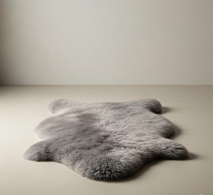 BUNTE Schaffell | Grau | Echtes Lammfell |Teppich Deko | 120cm | Sitzauflage
