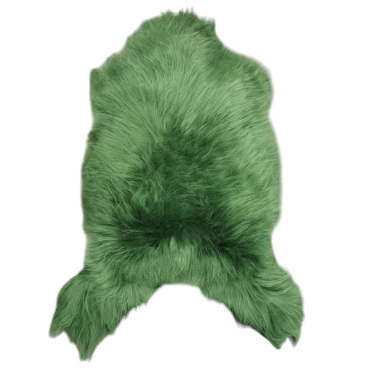 BUNTE Schaffell | Jungle-Grün | Echtes Lammfell |Teppich Deko | 120cm | Sitzauflage