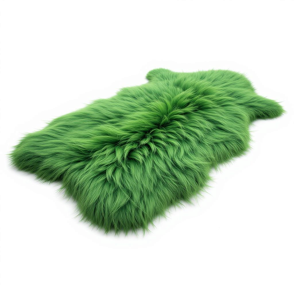 BUNTE Schaffell | Jungle-Grün | Echtes Lammfell |Teppich Deko | 120cm | Sitzauflage