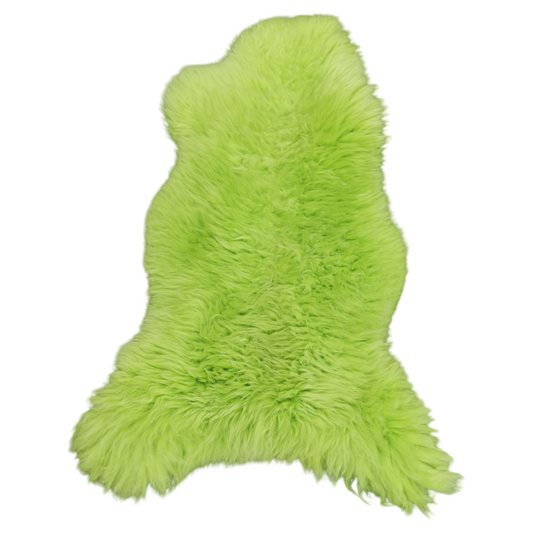 BUNTE Schaffell | Apfel-Grün | Echtes Lammfell |Teppich Deko | 120cm | Sitzauflage